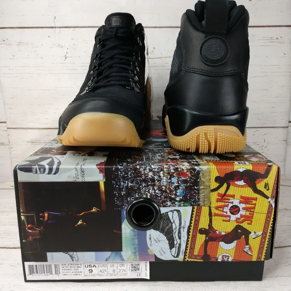 Air Jordan 9 Retro Boot NRG Black Light Brown Utility Activewear Sneakers - Picture 15 of 15